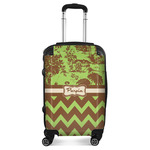 Green & Brown Toile & Chevron Suitcase (Personalized)