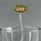 Green & Brown Toile & Chevron Clear Plastic 7" Stir Stick - Oval - Main