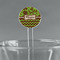 Green & Brown Toile & Chevron Clear Plastic 7" Stir Stick - Round - Main