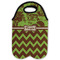 Green & Brown Toile & Chevron Double Wine Tote - Flat (new)