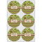 Green & Brown Toile & Chevron Drink Topper - XLarge - Set of 6