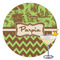 Green & Brown Toile & Chevron Drink Topper - XLarge - Single with Drink