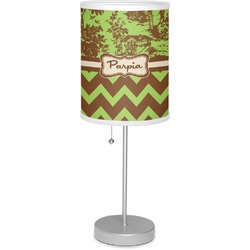 Green & Brown Toile & Chevron 7" Drum Lamp with Shade (Personalized)