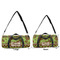 Green & Brown Toile & Chevron Duffle Bag Small and Large