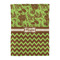 Green & Brown Toile & Chevron Duvet Cover - Twin XL - Front