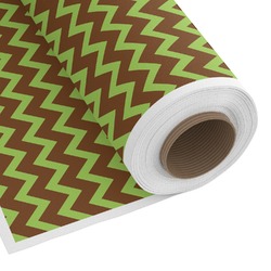 Green & Brown Toile & Chevron Fabric by the Yard - PIMA Combed Cotton