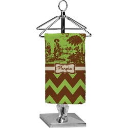 Green & Brown Toile & Chevron Finger Tip Towel - Full Print (Personalized)