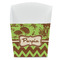 Green & Brown Toile & Chevron French Fry Favor Box - Front View