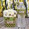 Green & Brown Toile & Chevron French Fry Favor Box - w/ Water Bottle