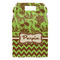 Green & Brown Toile & Chevron Gable Favor Box - Front