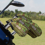 Green & Brown Toile & Chevron Golf Club Iron Cover - Set of 9 (Personalized)