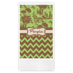 Green & Brown Toile & Chevron Guest Towels - Full Color (Personalized)