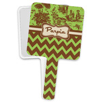 Green & Brown Toile & Chevron Hand Mirror (Personalized)