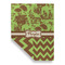 Green & Brown Toile & Chevron House Flags - Double Sided - FRONT FOLDED