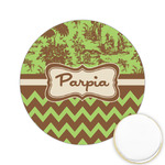 Green & Brown Toile & Chevron Printed Cookie Topper - 2.15" (Personalized)