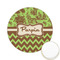 Green & Brown Toile & Chevron Icing Circle - Small - Front