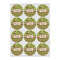 Green & Brown Toile & Chevron Icing Circle - Small - Set of 12