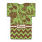 Green & Brown Toile & Chevron Jersey Bottle Cooler - BACK (flat)