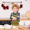 Green & Brown Toile & Chevron Kid's Aprons - Small - Lifestyle