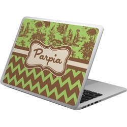 Green & Brown Toile & Chevron Laptop Skin - Custom Sized (Personalized)