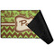 Green & Brown Toile & Chevron Large Gaming Mats - FRONT W/ FOLD