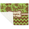 Green & Brown Toile & Chevron Linen Placemat - Folded Corner (single side)