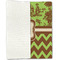 Green & Brown Toile & Chevron Linen Placemat - Folded Half