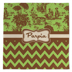 Green & Brown Toile & Chevron Microfiber Dish Towel (Personalized)