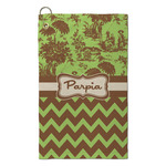 Green & Brown Toile & Chevron Microfiber Golf Towel - Small (Personalized)