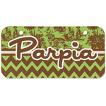 Green & Brown Toile & Chevron Mini/Bicycle License Plate (2 Holes) (Personalized)