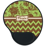 Green & Brown Toile & Chevron Mouse Pad with Wrist Support