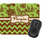 Green & Brown Toile & Chevron Rectangular Mouse Pad