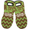 Green & Brown Toile & Chevron Neoprene Oven Mitt -Set of 2 - Front