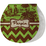 Green & Brown Toile & Chevron Burp Pad - Velour w/ Name or Text