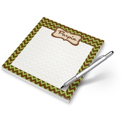 Green & Brown Toile & Chevron Notepad (Personalized)
