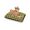 Green & Brown Toile & Chevron Outdoor Dog Beds - Small - IN CONTEXT