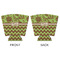 Green & Brown Toile & Chevron Party Cup Sleeves - with bottom - APPROVAL