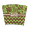 Green & Brown Toile & Chevron Party Cup Sleeves - without bottom - FRONT (flat)