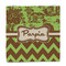 Green & Brown Toile & Chevron Party Favor Gift Bag - Matte - Front