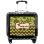 Green & Brown Toile & Chevron Pilot / Flight Suitcase (Personalized)