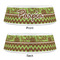 Green & Brown Toile & Chevron Plastic Pet Bowls - Small - APPROVAL