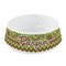 Green & Brown Toile & Chevron Plastic Pet Bowls - Small - MAIN