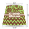 Green & Brown Toile & Chevron Poly Film Empire Lampshade - Dimensions