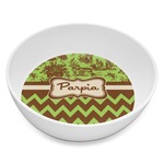 Green & Brown Toile & Chevron Melamine Bowl - 8 oz (Personalized)