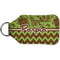 Green & Brown Toile & Chevron Sanitizer Holder Keychain - Small (Back)