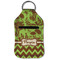 Green & Brown Toile & Chevron Sanitizer Holder Keychain - Small (Front Flat)