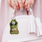 Green & Brown Toile & Chevron Sanitizer Holder Keychain - Small (LIFESTYLE)