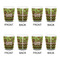 Green & Brown Toile & Chevron Shot Glass - White - Set of 4 - APPROVAL