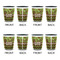 Green & Brown Toile & Chevron Shot Glassess - Two Tone - Set of 4 - APPROVAL