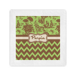 Green & Brown Toile & Chevron Standard Cocktail Napkins (Personalized)